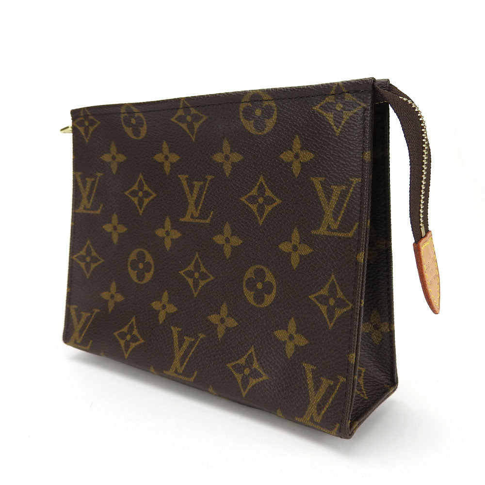 LOUIS VUITTON Pouch Monogram canvas, leather Brown posh toilette 19 Women