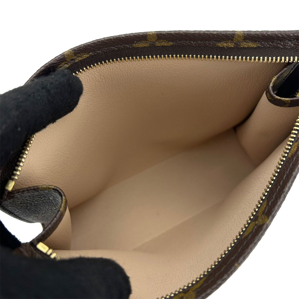 LOUIS VUITTON Pouch Monogram canvas, leather Brown posh toilette 19 Women