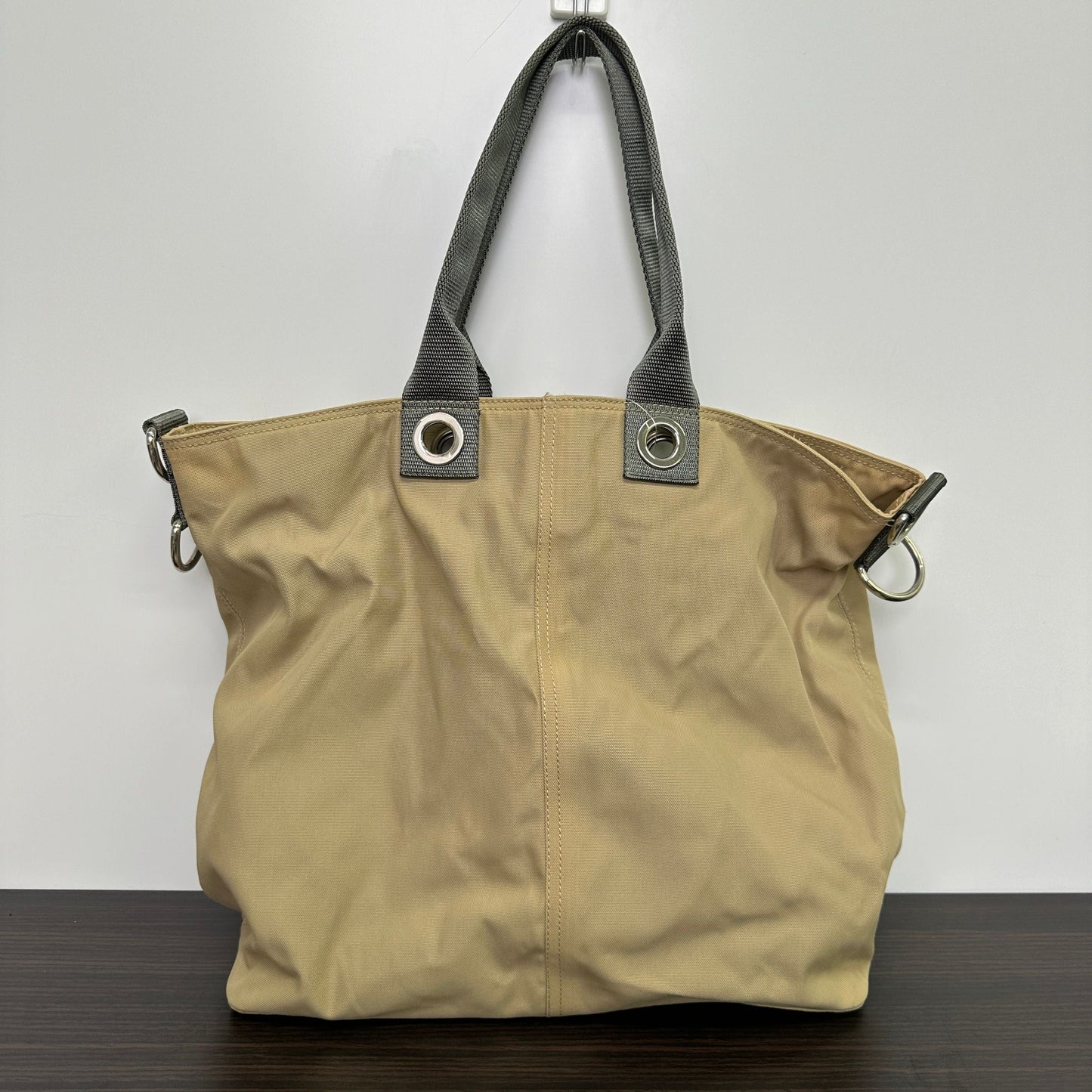 Tote PRADA Shopper Canvas 2weg Beige Auth LB125013