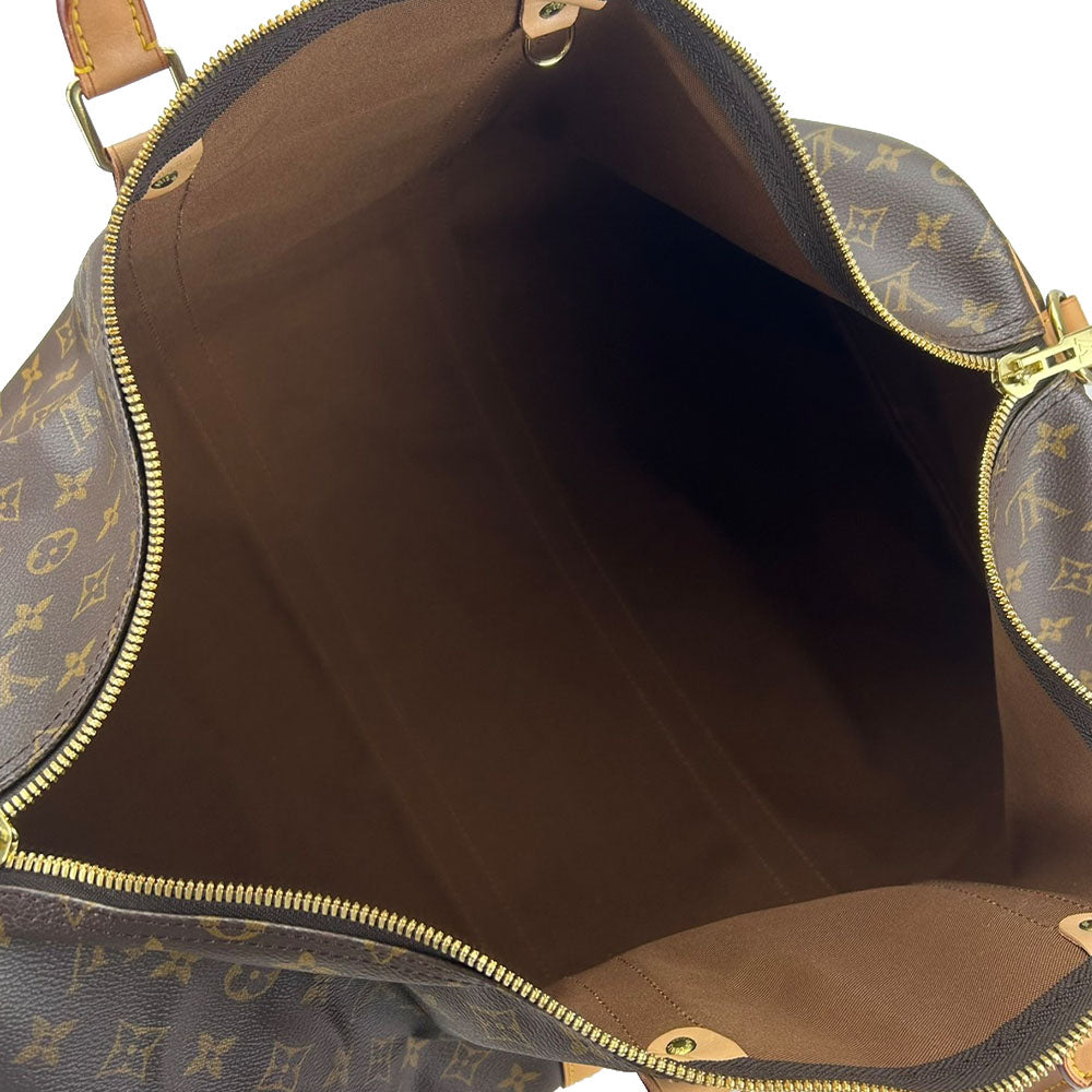 LOUIS VUITTON Boston Duffel bag Monogram Brown Keepall 55 bandouliere