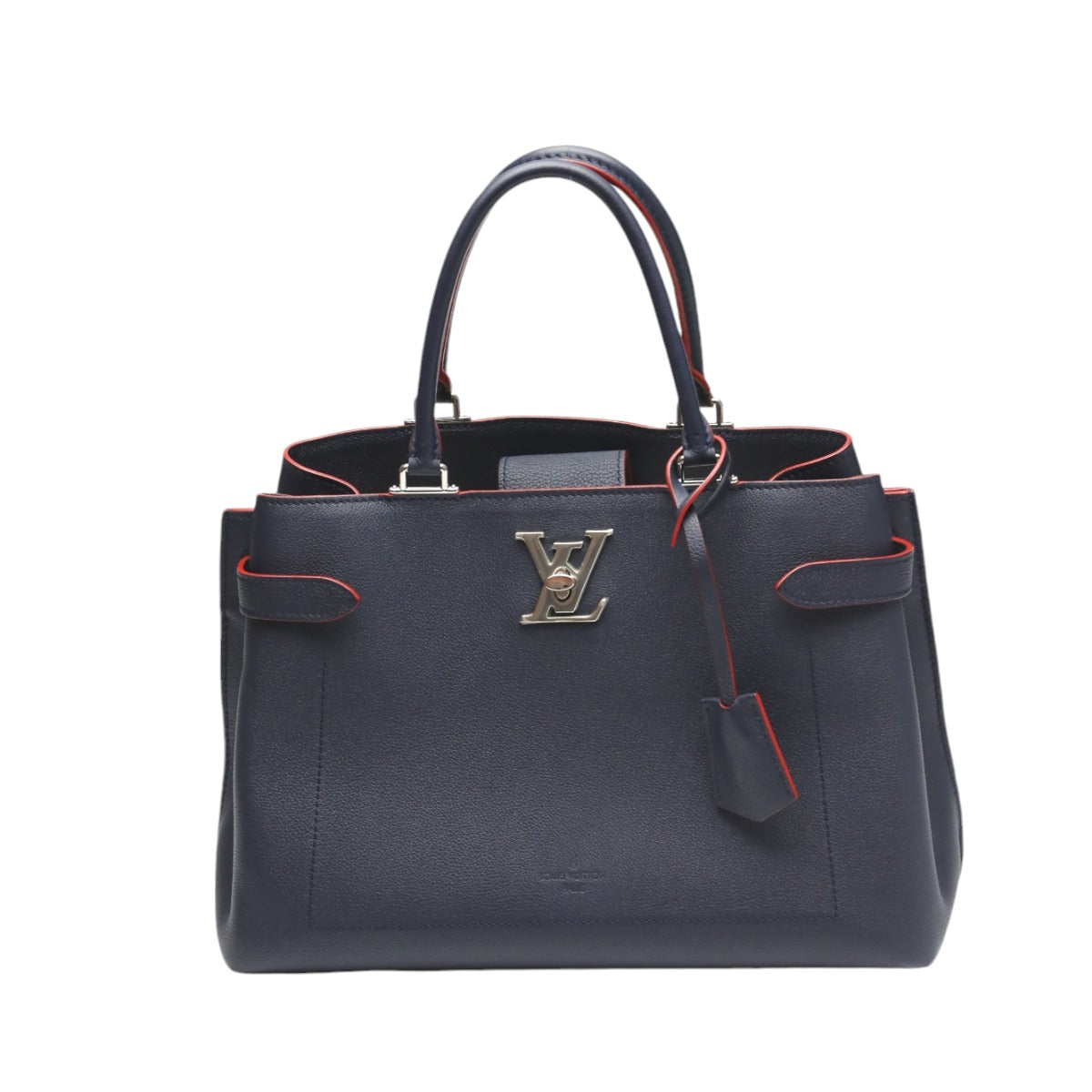 LOUIS VUITTON Handbag Calfskin Navy x red bag Rock Me Day Marine Rouge Women