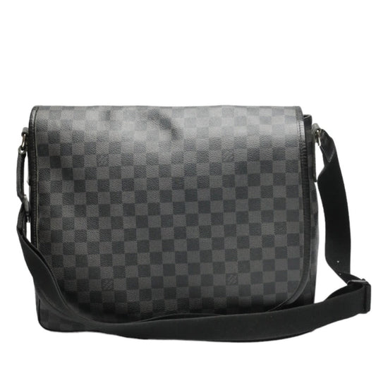 LOUIS VUITTON Shoulder Bag leather black Shoulder Bag Damier Grafitte Daniel GM unisex(Unisex)