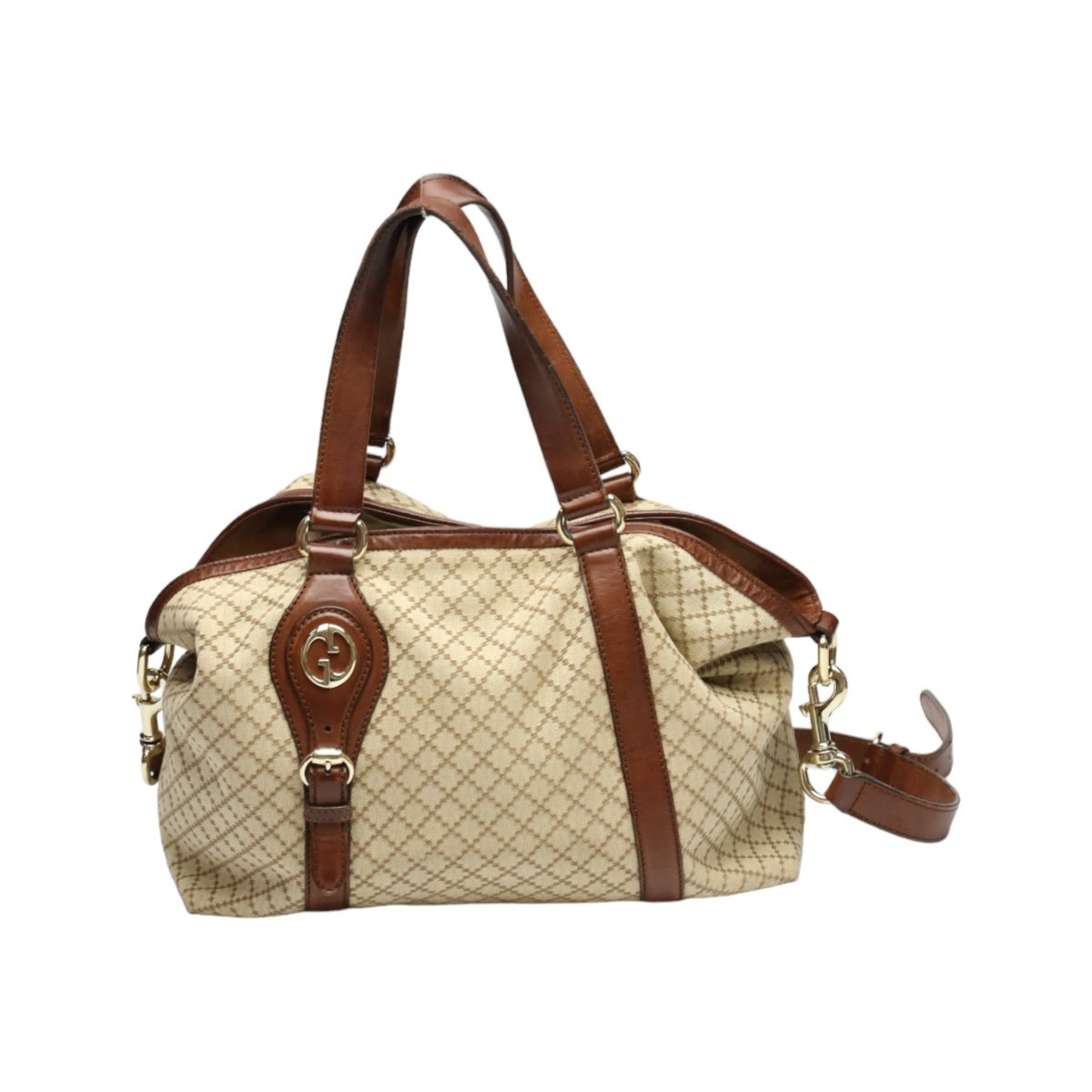 GUCCI Tote Bag 282346 canvas Antique brown 2WAYShoulder Bag Diamante Women
