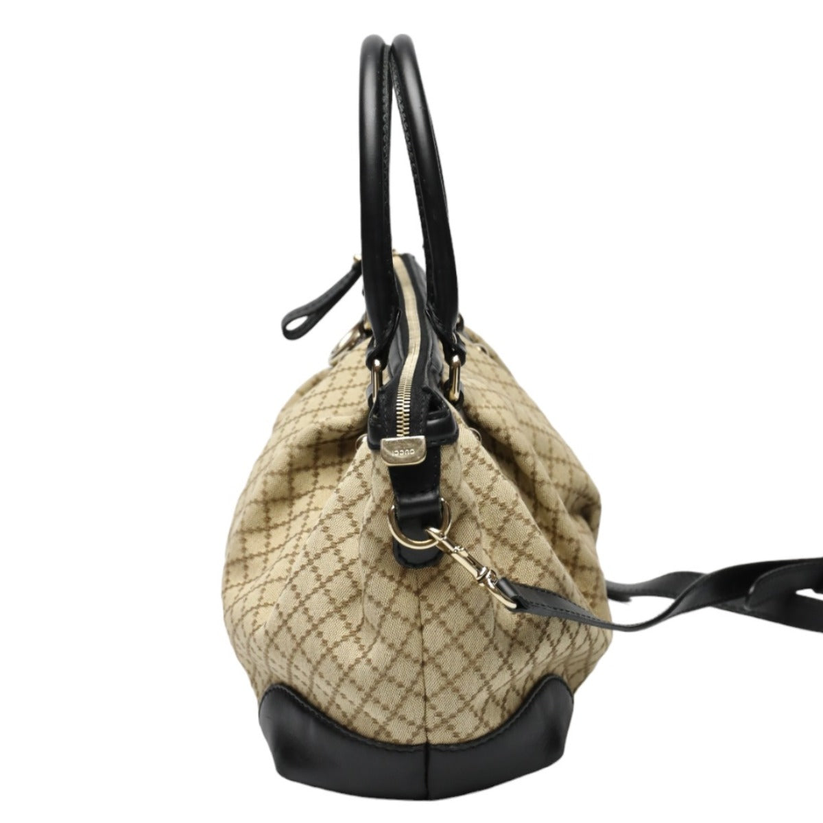 GUCCI Shoulder Bag 247902 canvas Black x beige 2WAYShoulder Bag Diamante Women