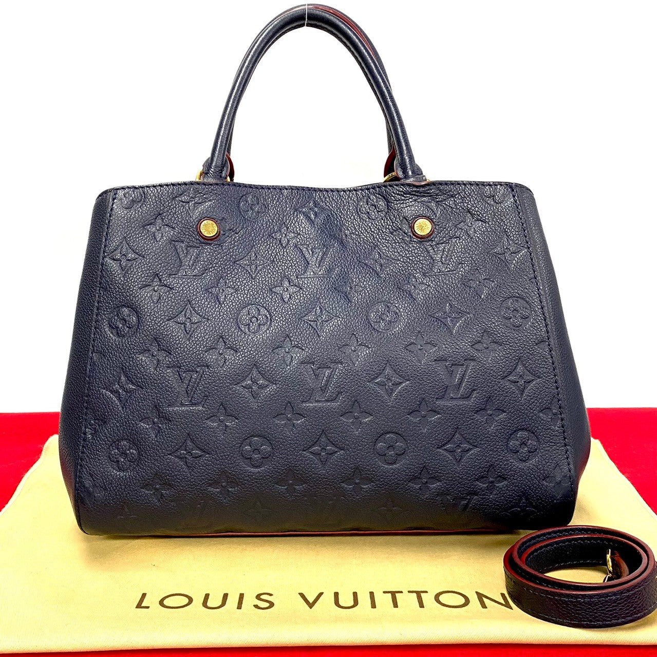 LOUIS VUITTON Shoulder Bag Monogram Ann Platt Navy Monogram Ann Platt Montaigne MM Women(Unisex)