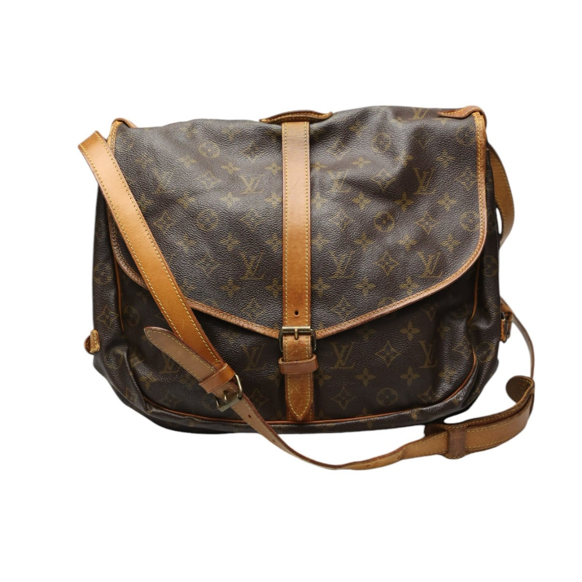 LOUIS VUITTON Shoulder Bag Monogram canvas Monogram canvas, leather Brown Samuel 35 Monogram Women