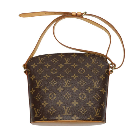 LOUIS VUITTON Shoulder Bag Monogram canvas, leather Brown Shoulder Bag Monogram Drouot Women