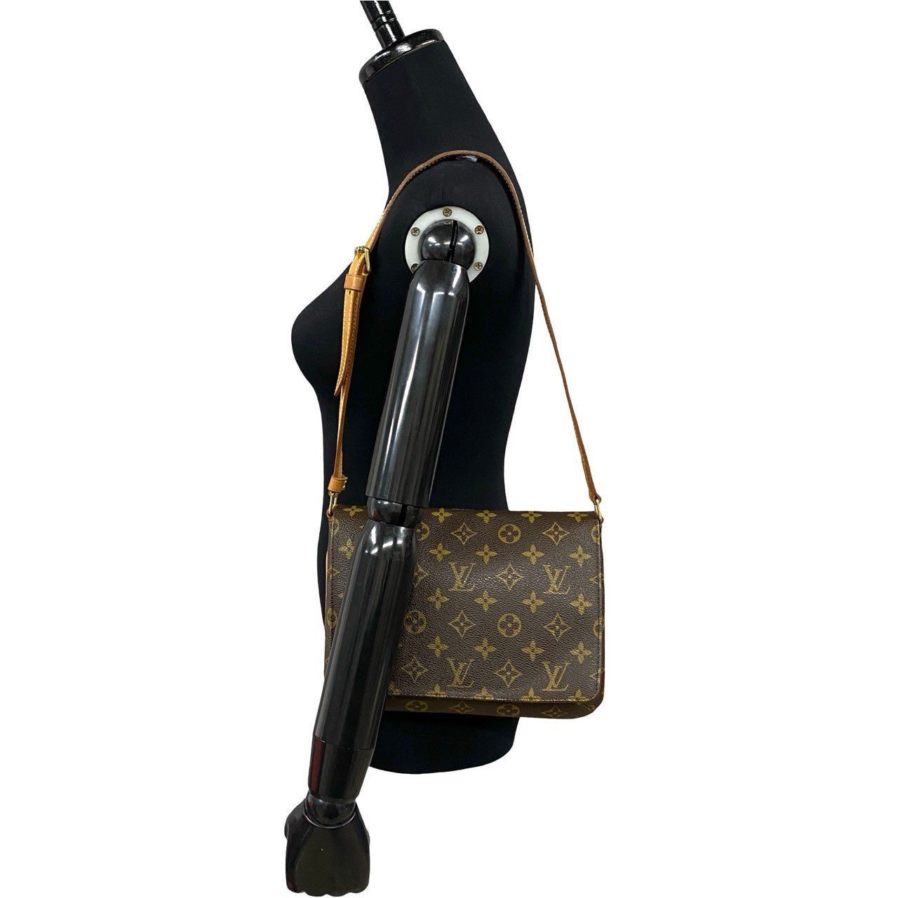 LOUIS VUITTON Shoulder Bag Leather, PVC Brown Mtte tango short Women