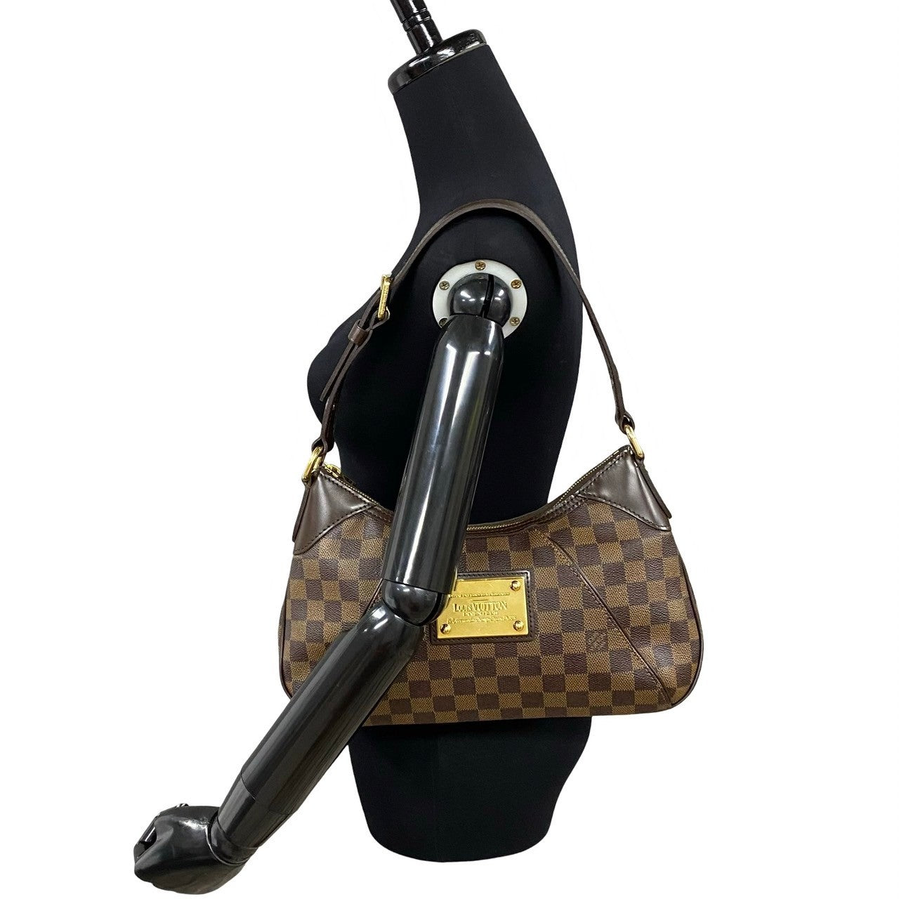 LOUIS VUITTON Shoulder Bag Leather, PVC Brown Damier Thames PM Women