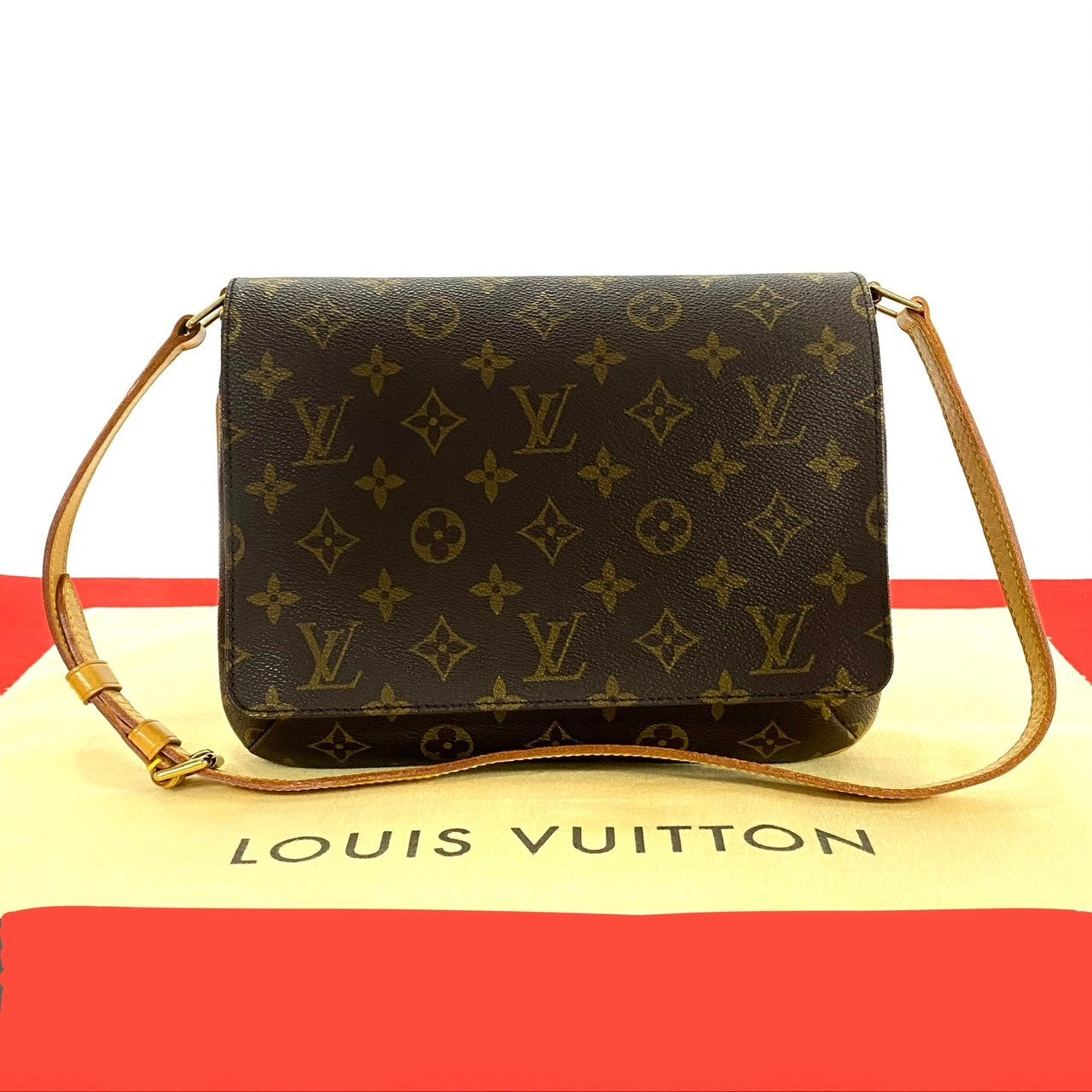 LOUIS VUITTON Shoulder Bag Leather, PVC Brown Monogram Mtte Tango Long mens(Unisex)