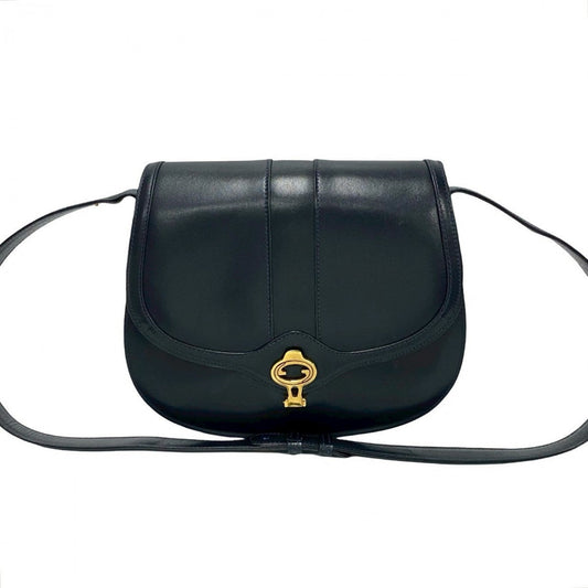 GUCCI Shoulder Bag leather Navy