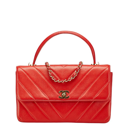 Chanel Chevron V Stitch Coco Lambskin 2way Bag