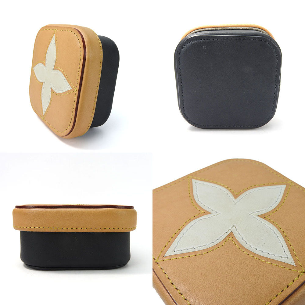 LOUIS VUITTON Accessory pouch leather beige Accessory case Monogram flower Boite Clarins PM Women