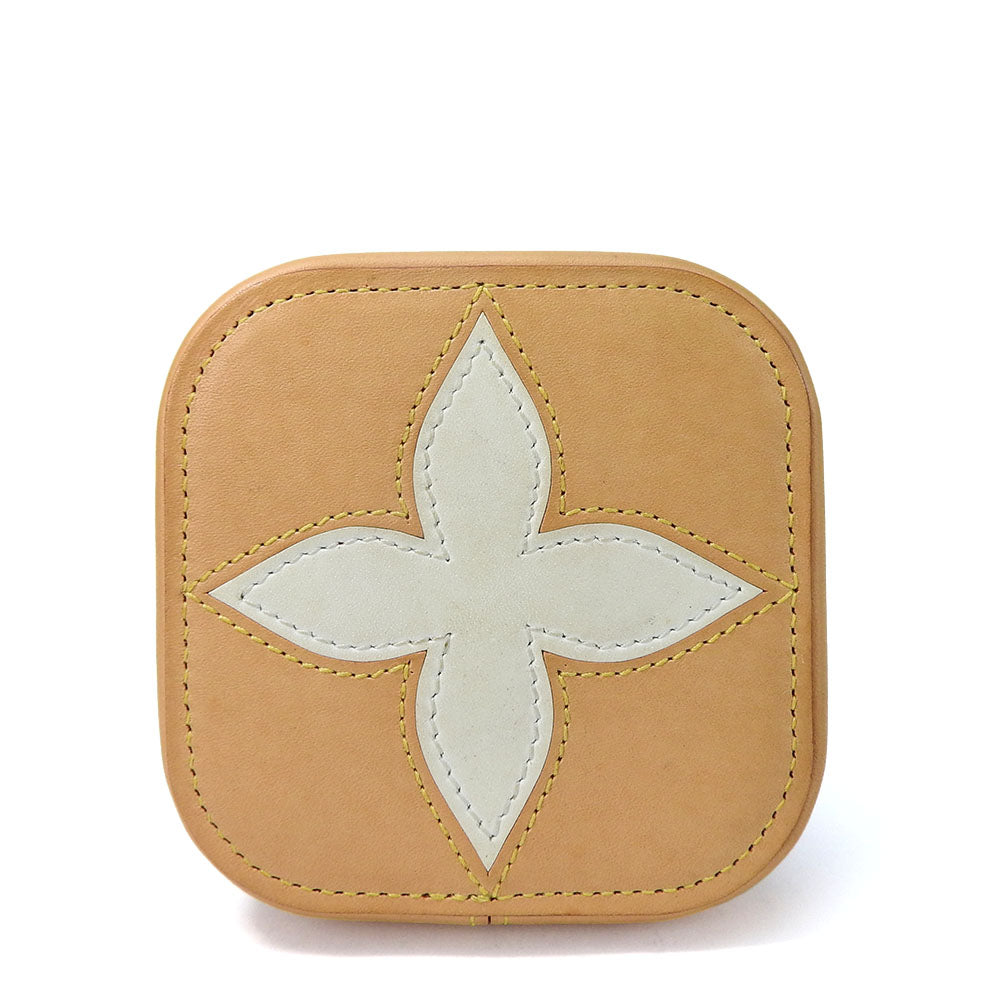 LOUIS VUITTON Accessory pouch leather beige Accessory case Monogram flower Boite Clarins PM Women