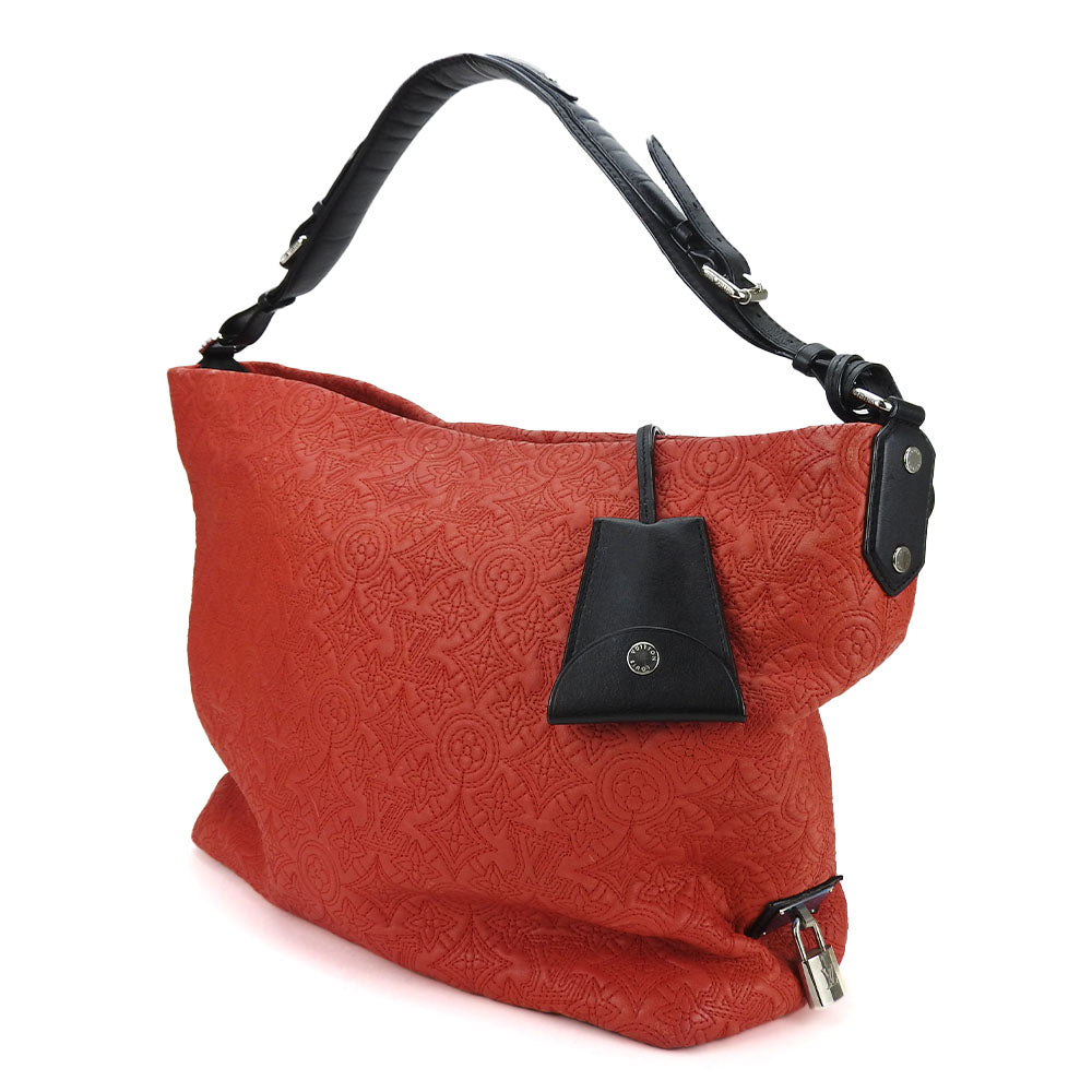 LOUIS VUITTON Shoulder Bag leather Red Monogram Antia Hobo GM