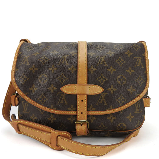 LOUIS VUITTON Shoulder Bag Monogram Brown Saumur 30