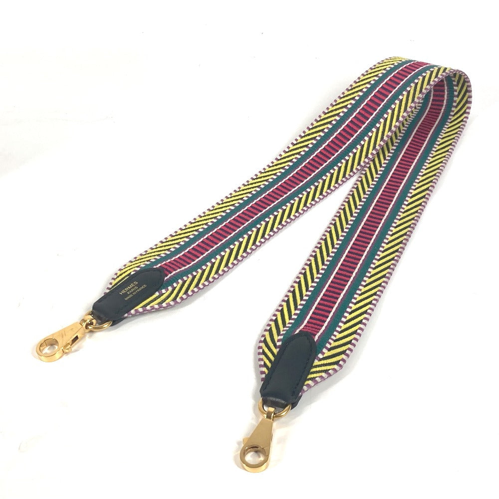 HERMES Shoulder strap Canvas / leather multicolor Sangle Kaval Women