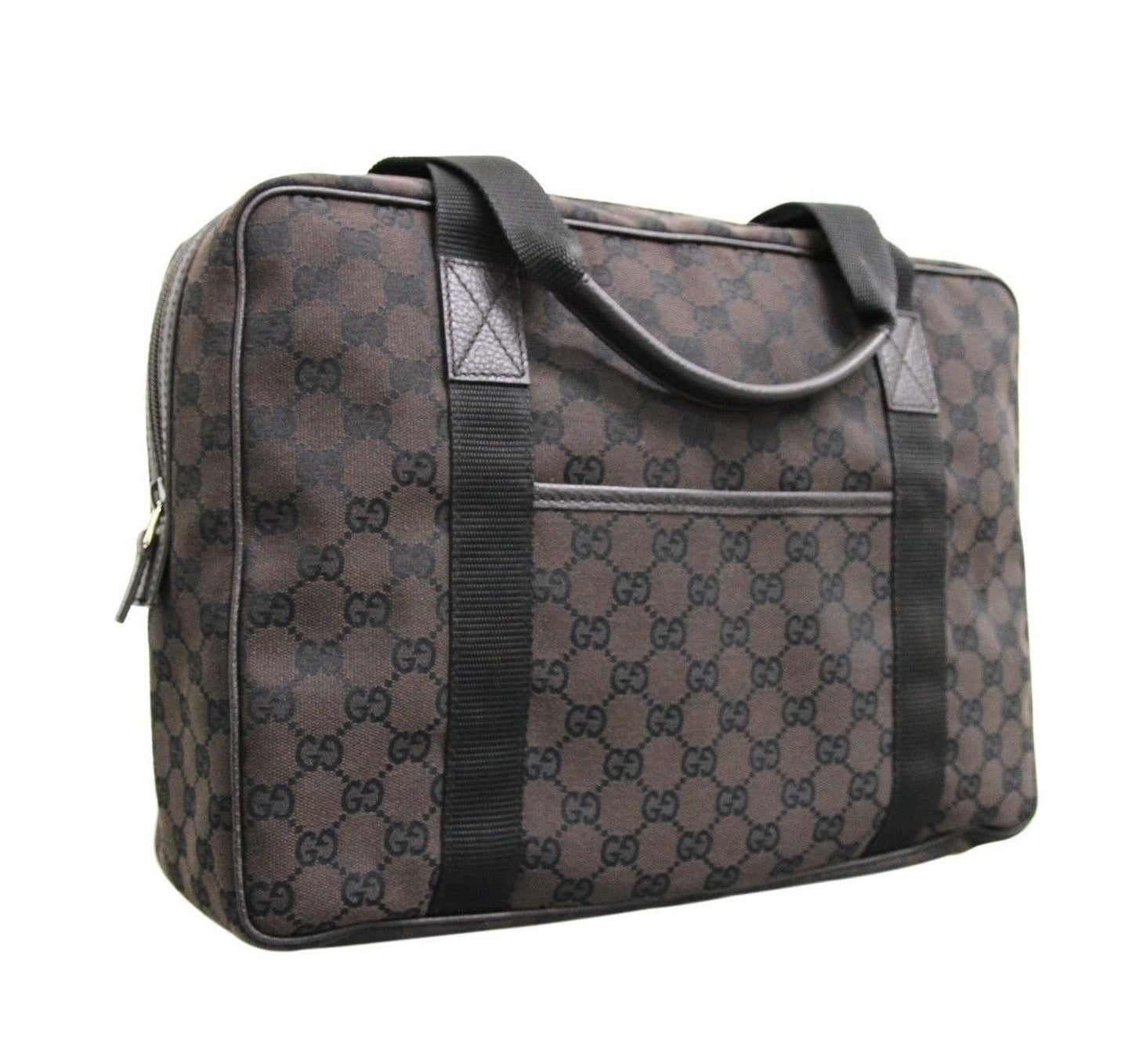 Gucci 282529 Uni Brown Canvas Shoulder Laptop Bag Tote Handbag - Final Call