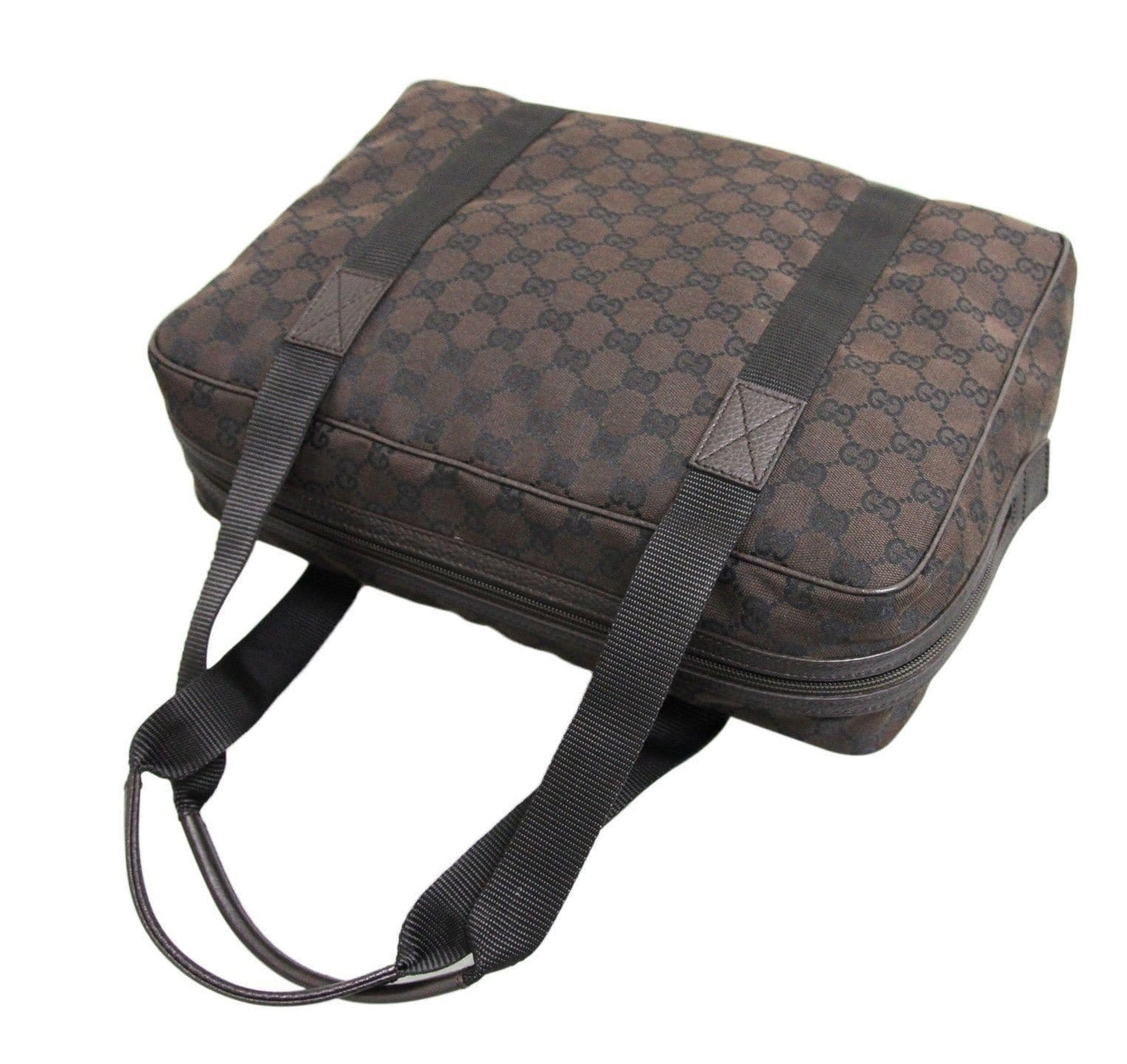 Gucci 282529 Uni Brown Canvas Shoulder Laptop Bag Tote Handbag - Final Call