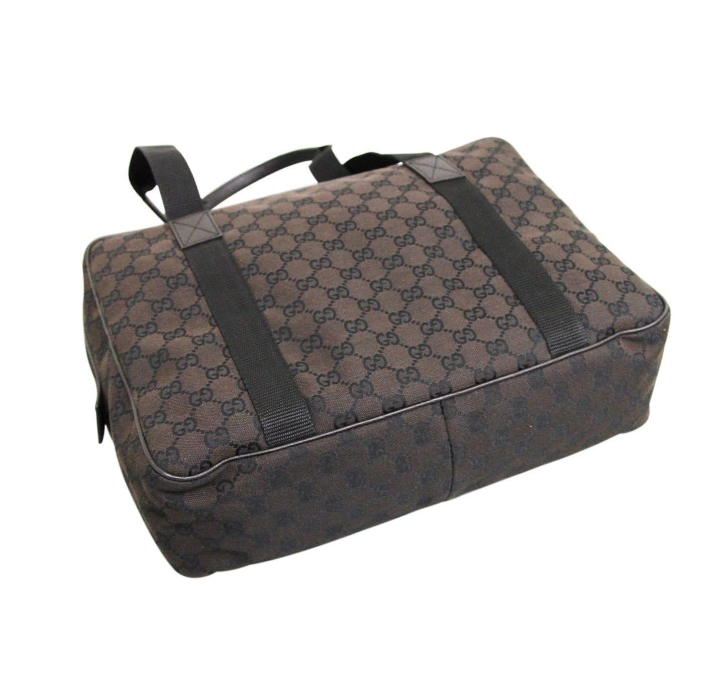 Gucci 282529 Uni Brown Canvas Shoulder Laptop Bag Tote Handbag - Final Call
