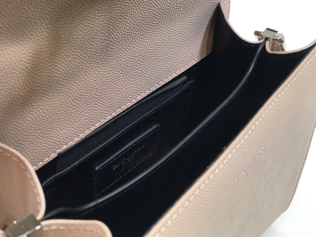 Yves Saint Laurent Cassandra Medium Top Handle Bag Beige.6in/.5cm