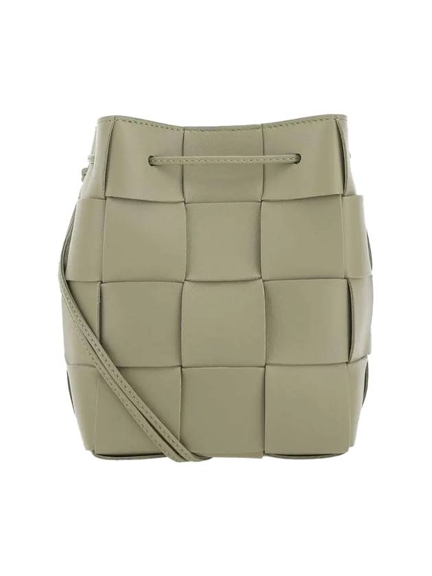 Luxury Bottega Veneta Intrecciato Cassette Small Bucket Bag Travertine