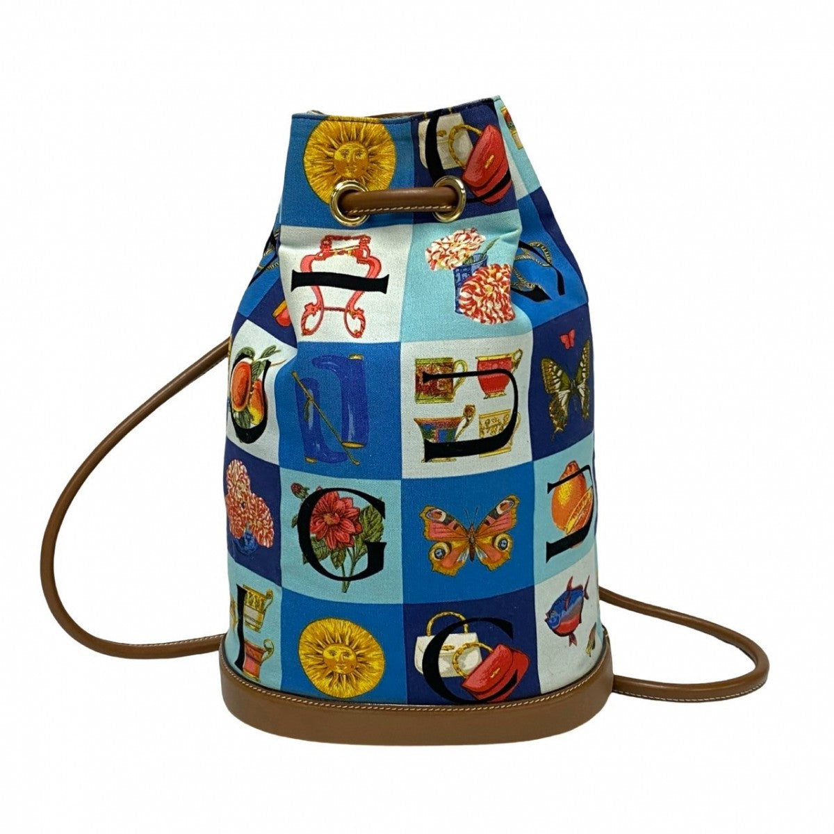 GUCCI Backpack Leather, Canvas multicolor Overall handle Shimo Women
