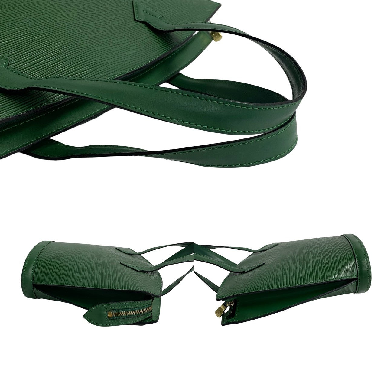 LOUIS VUITTON Handbag leather green Epi Sun jack Women