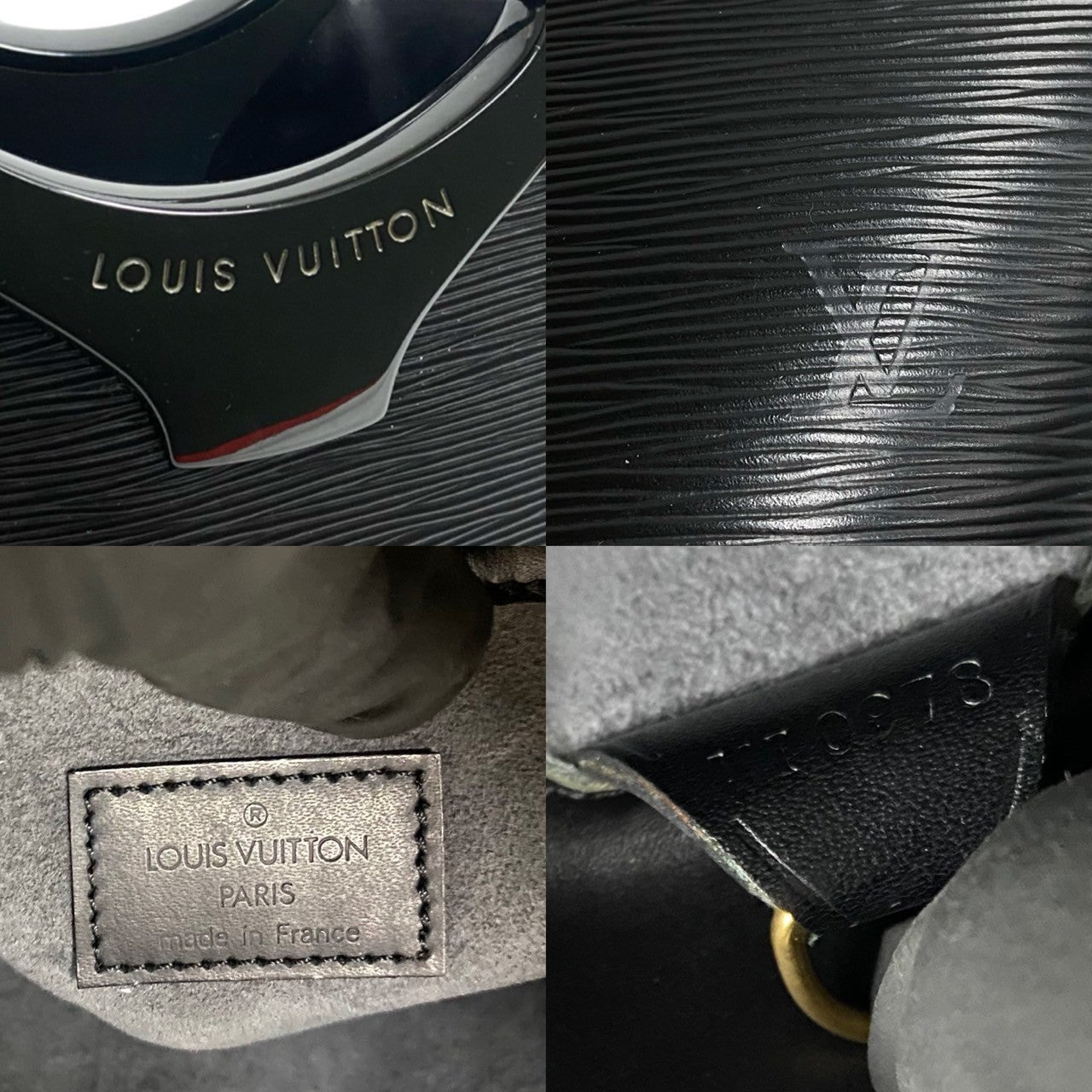 LOUIS VUITTON Handbag leather black Epi Noctumble Women