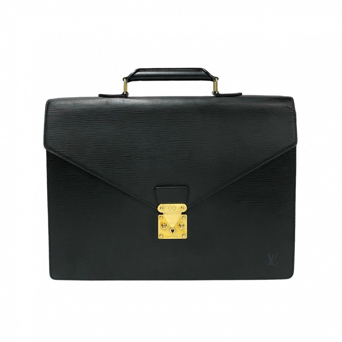 LOUIS VUITTON Business bag leather black Epi Serviette Ambassador