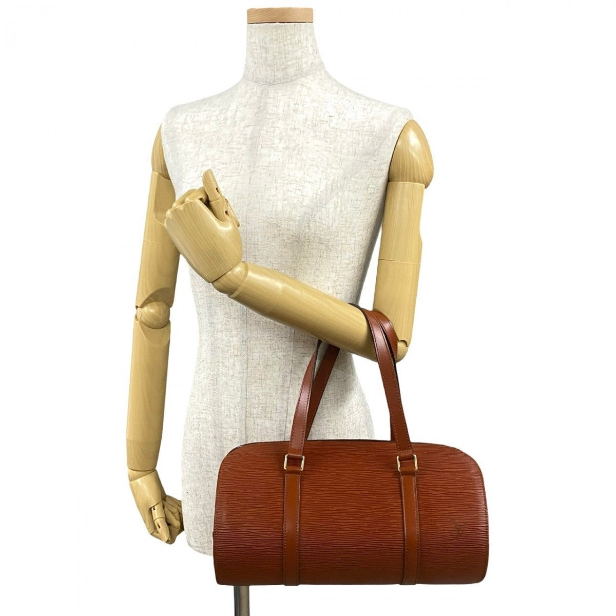 LOUIS VUITTON Handbag Epi Leather Brown Epi Suflo Women