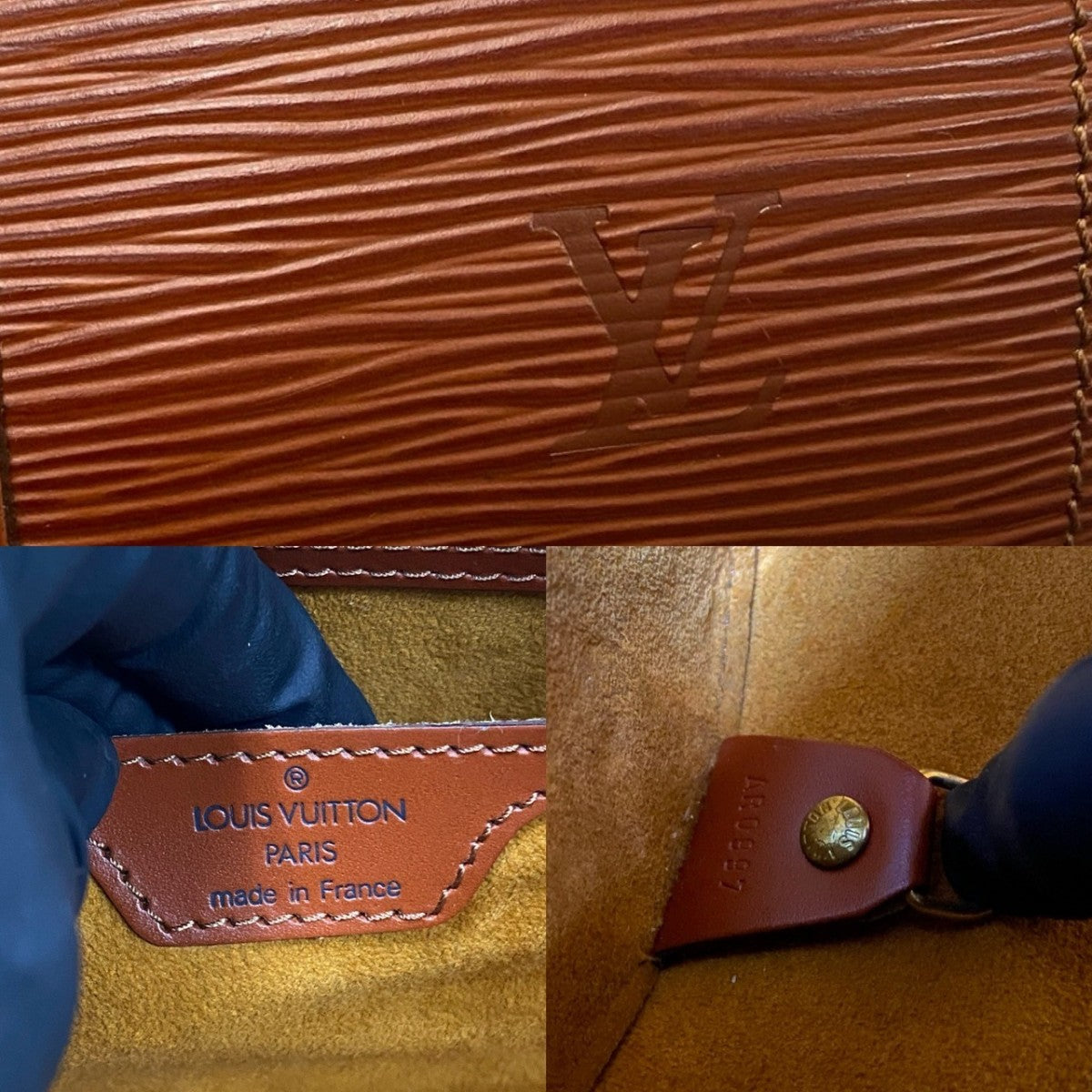 LOUIS VUITTON Handbag Epi Leather Brown Epi Suflo Women