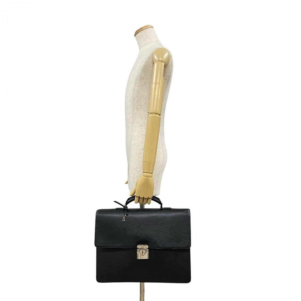 LOUIS VUITTON Business bag leather black Epi Laguito mens
