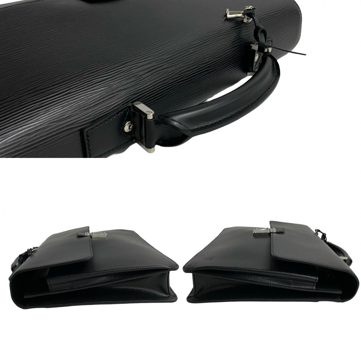 LOUIS VUITTON Business bag leather black Epi Laguito mens