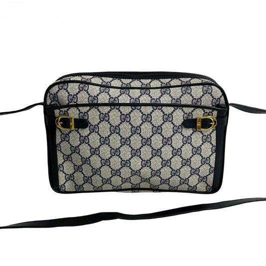 GUCCI Shoulder Bag leather Navy