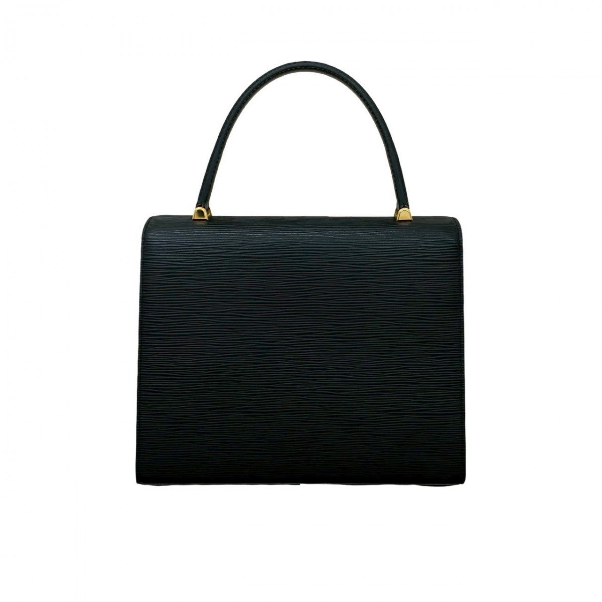 LOUIS VUITTON Handbag leather black Epi Malesherbes Women