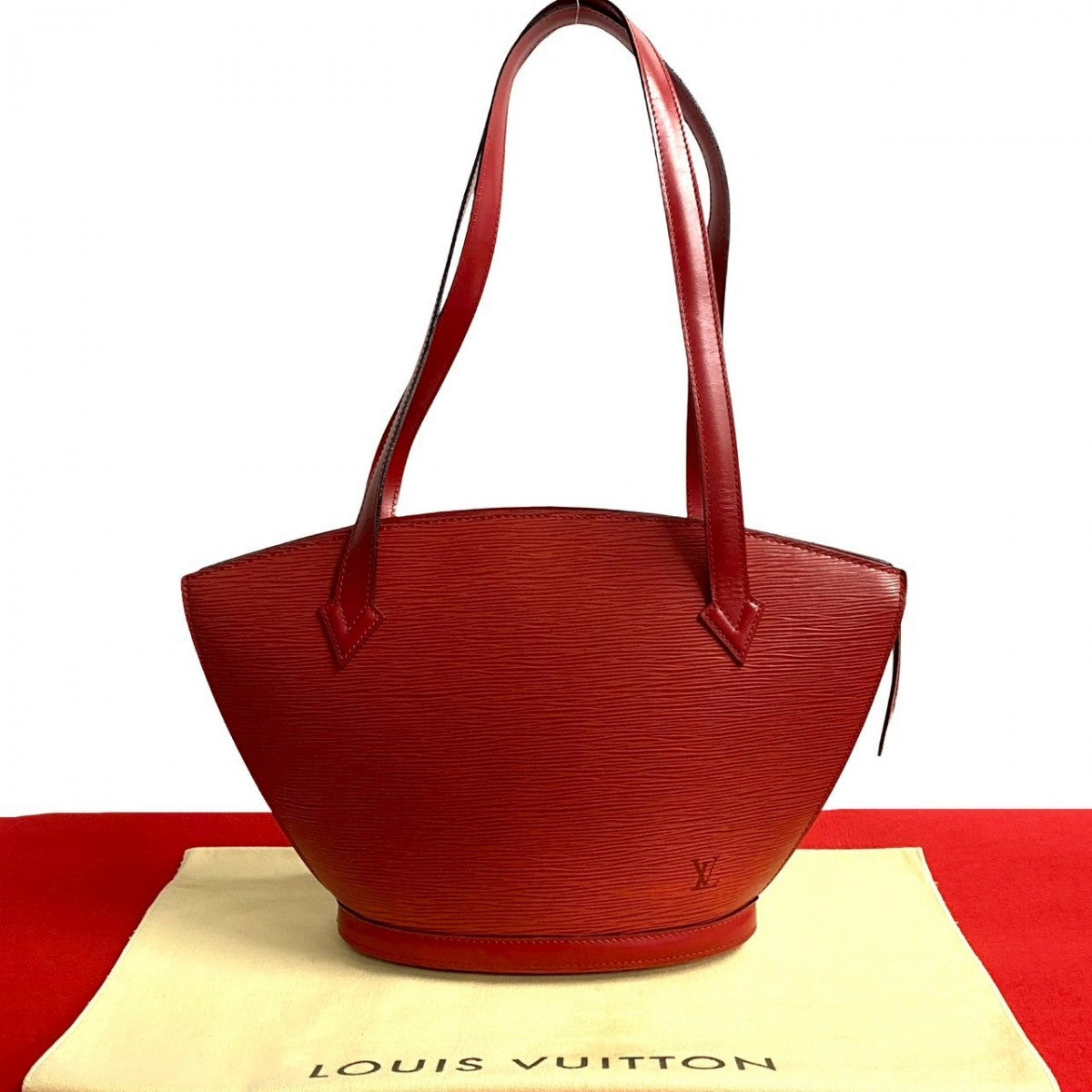 LOUIS VUITTON Tote Bag Epi Leather Red Epi Sunjack shopping Women