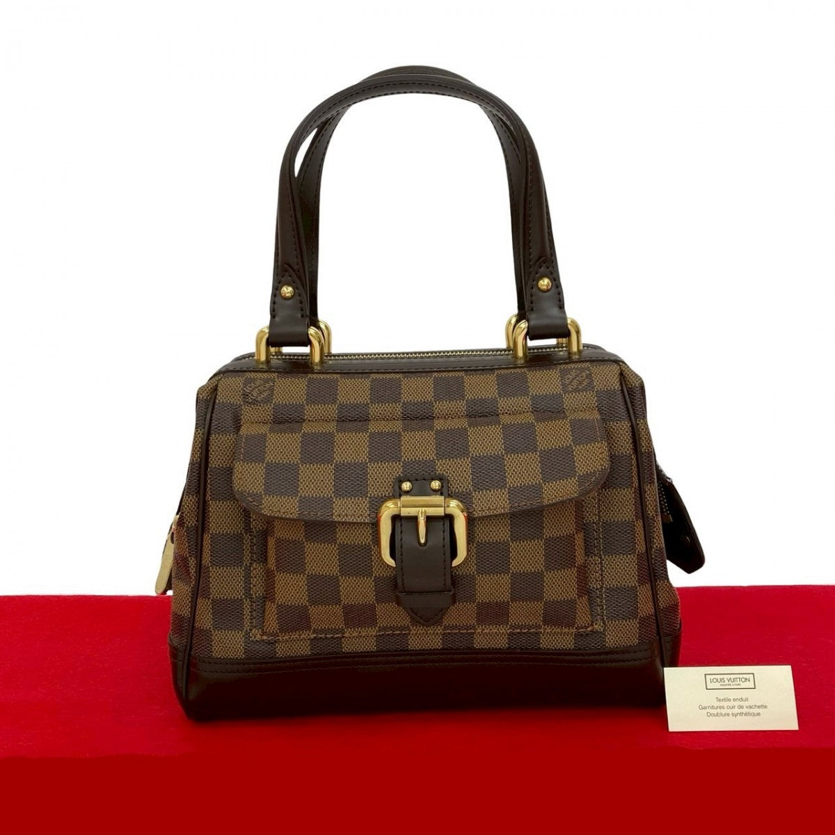 LOUIS VUITTON Handbag leather Brown Damier Knightsbridge