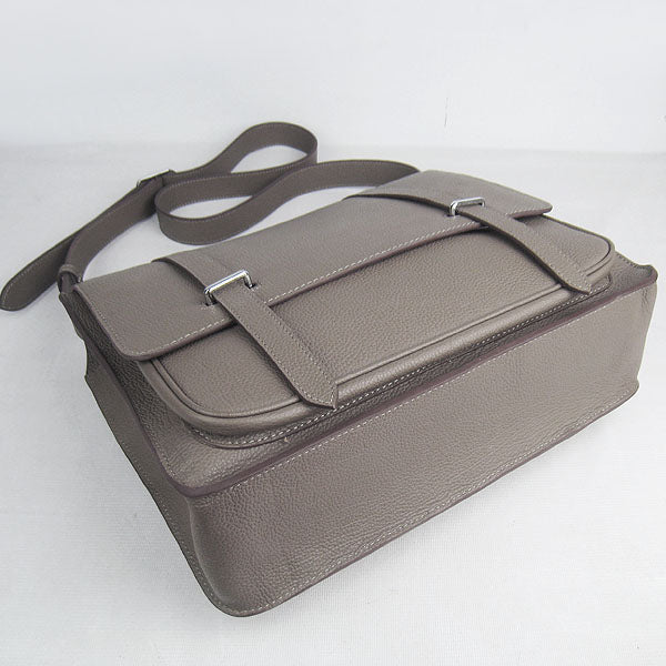 Luxury Hermes Steve Ladies Lambskin Khaki Handbag