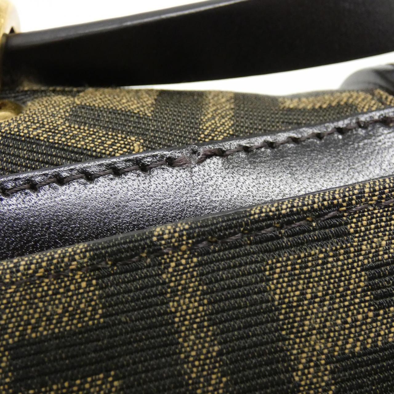 Fendi Zucca Canvas Leather Tote Bag
