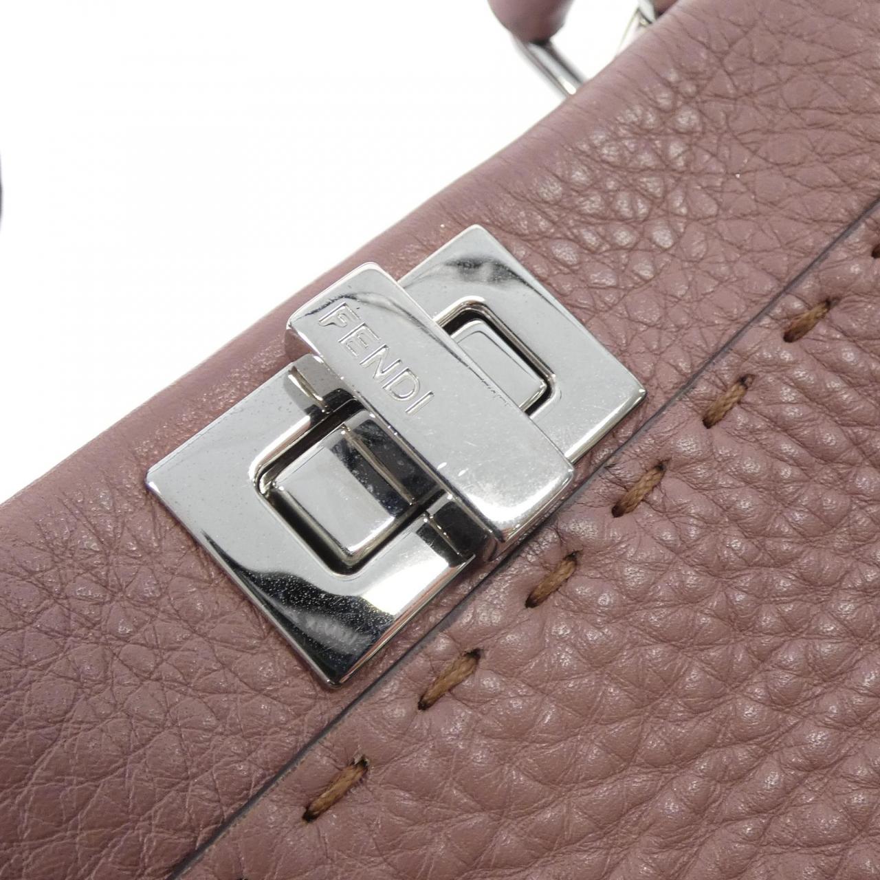 Fendi Canvas Beads Leather Bag
