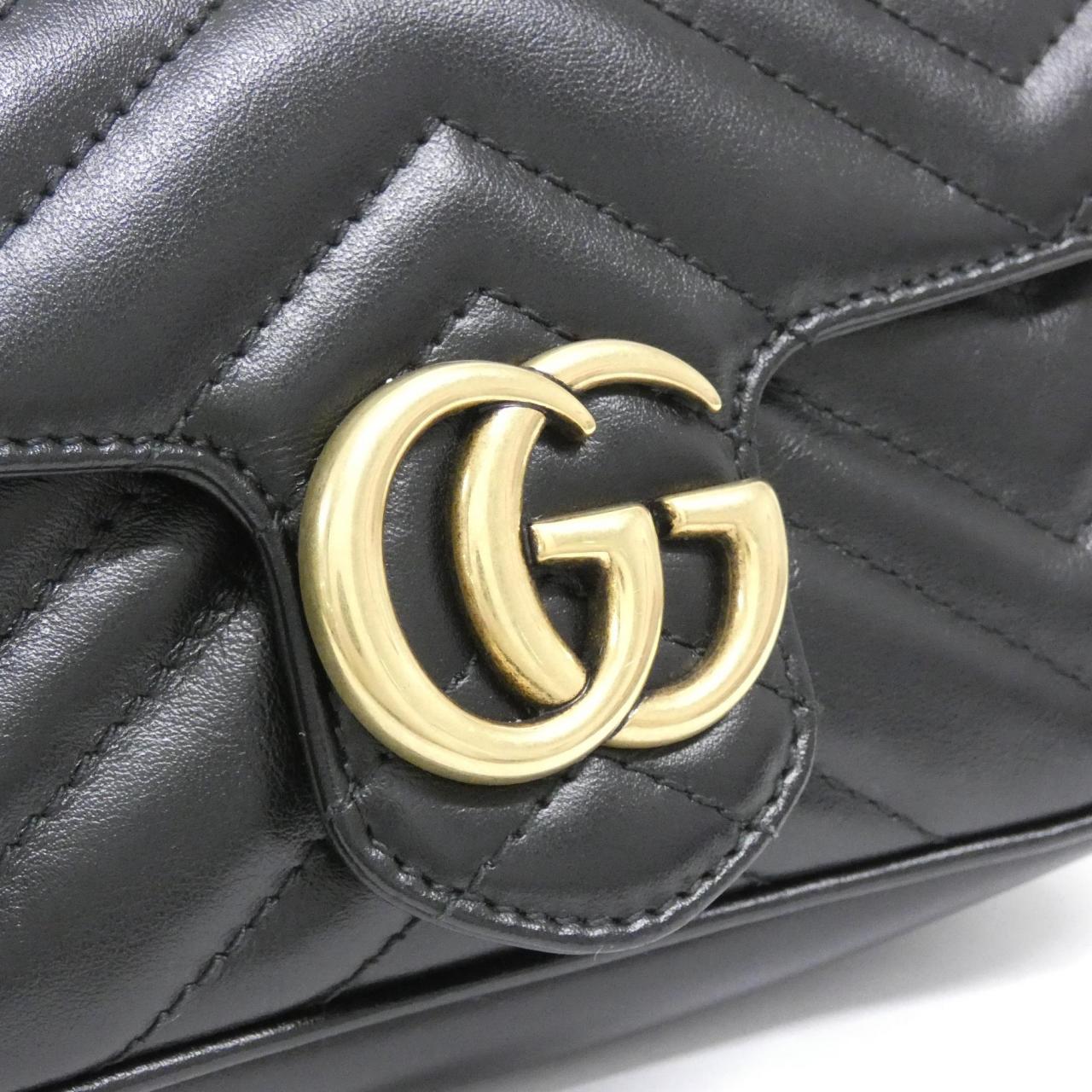Gucci GG MARMONT Quilting Chevron Leather Shoulder Bag