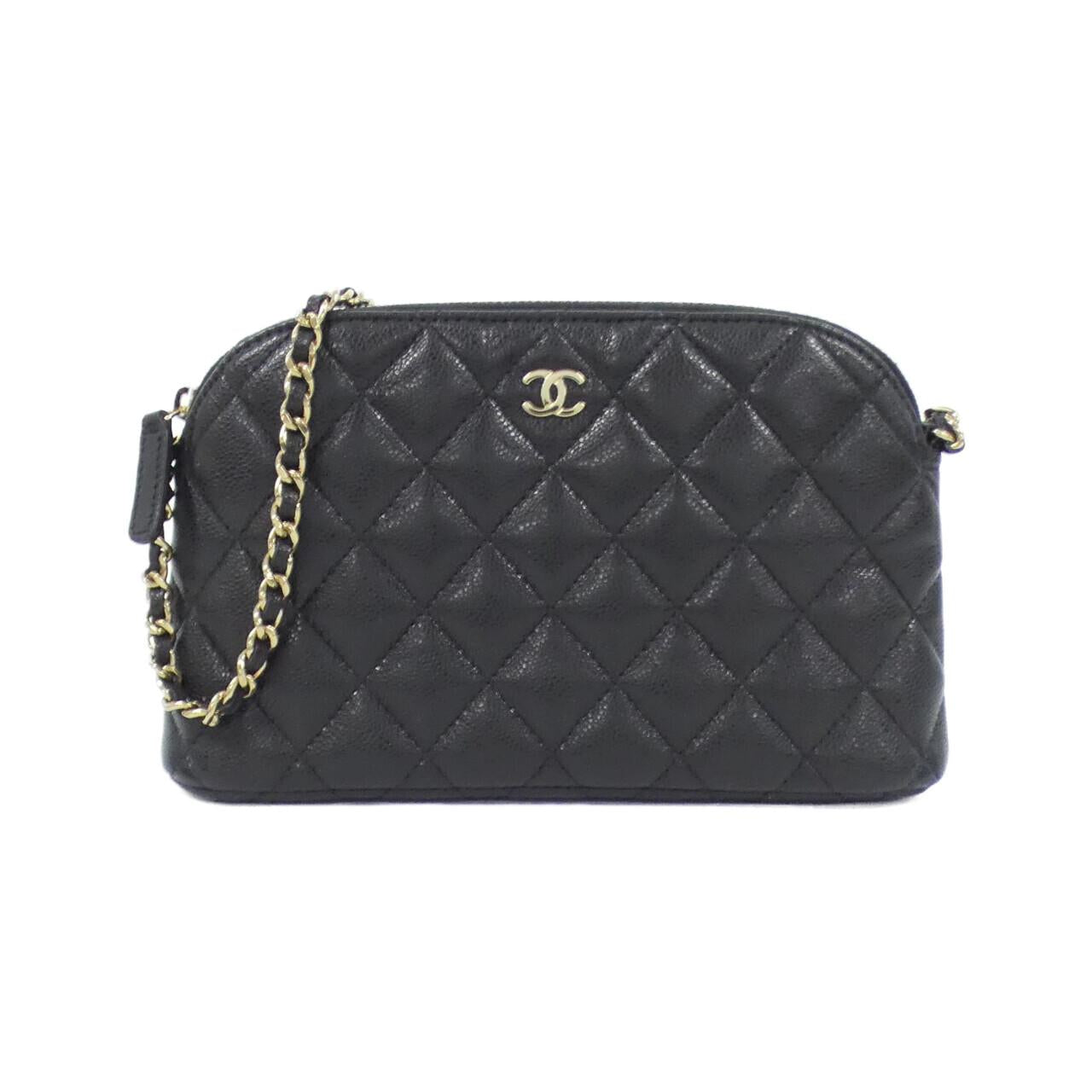 Chanel Timeless Classic Caviar Skin Chain Clutch
