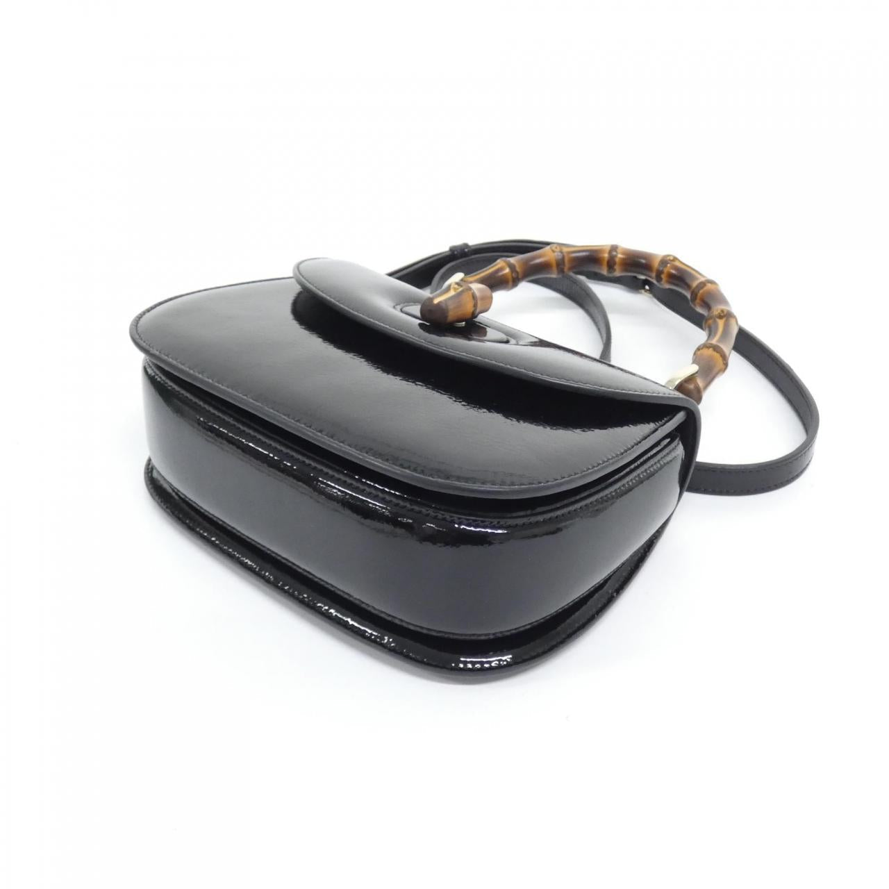 Gucci BAMBOO 1947 Patent Leather Shoulder Bag