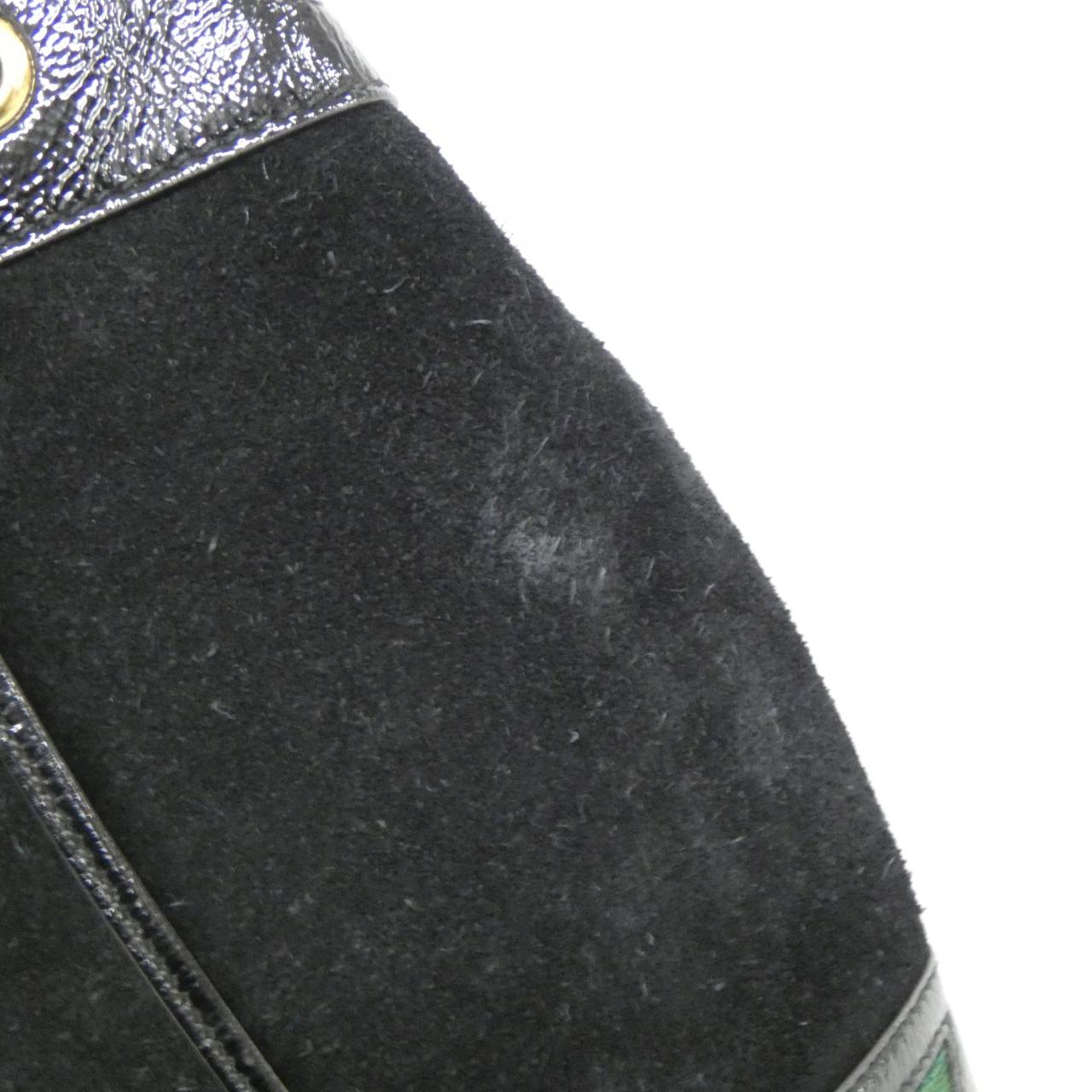 Gucci Ophidia Suede Enamel Shoulder Bag