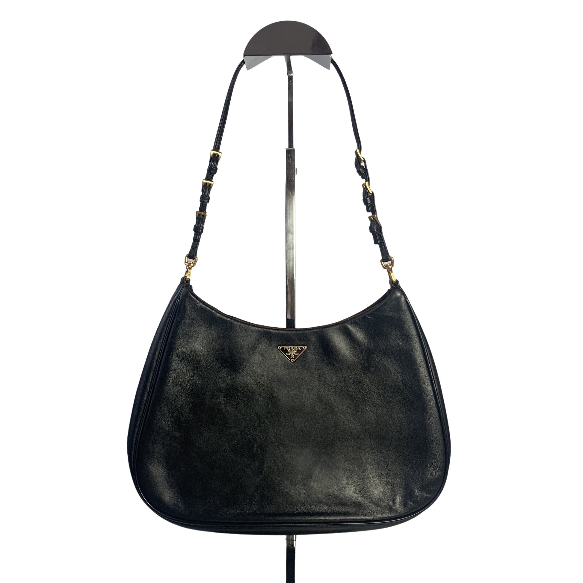 Prada Cleo Black Leather Gold Hardware