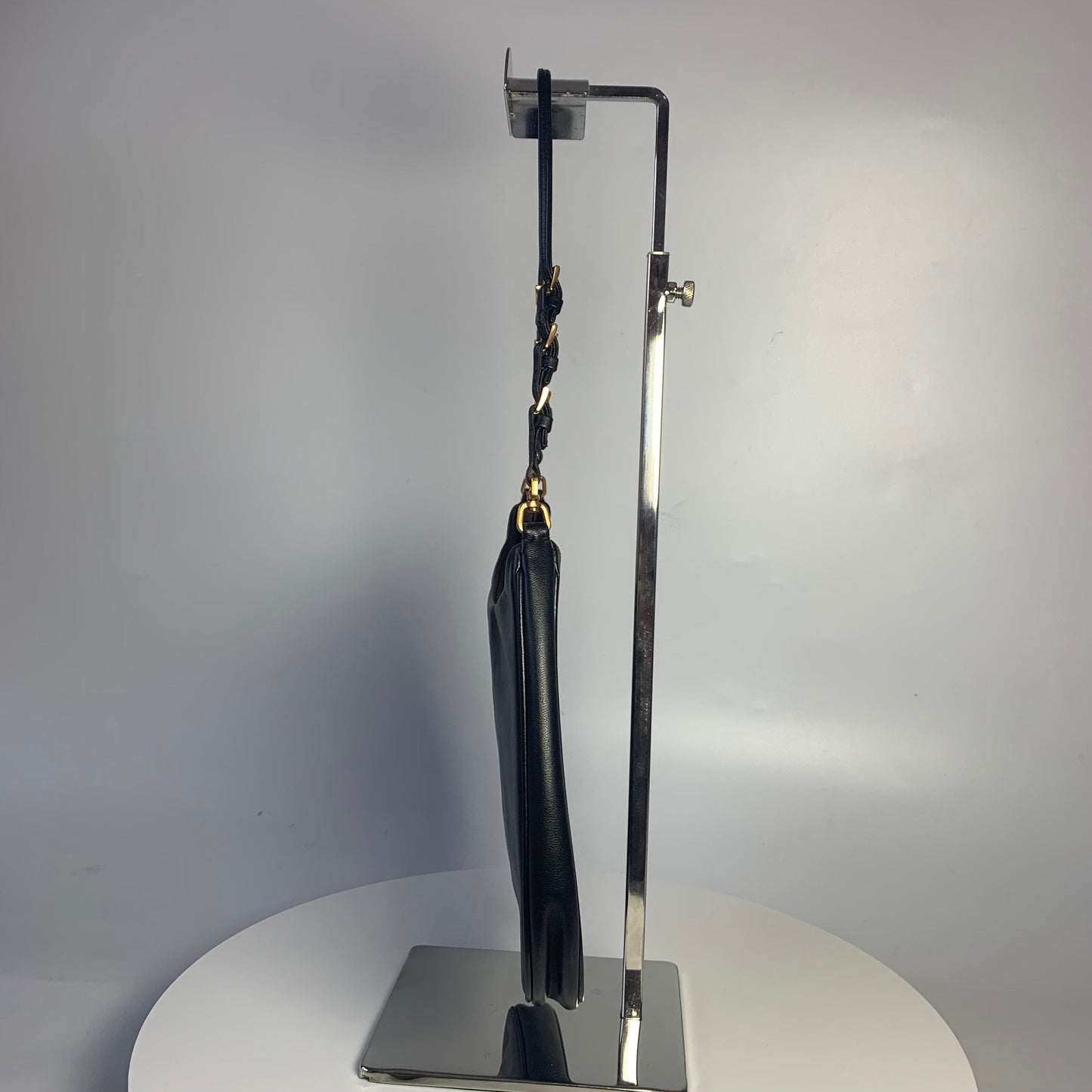 Prada Cleo Black Leather Gold Hardware