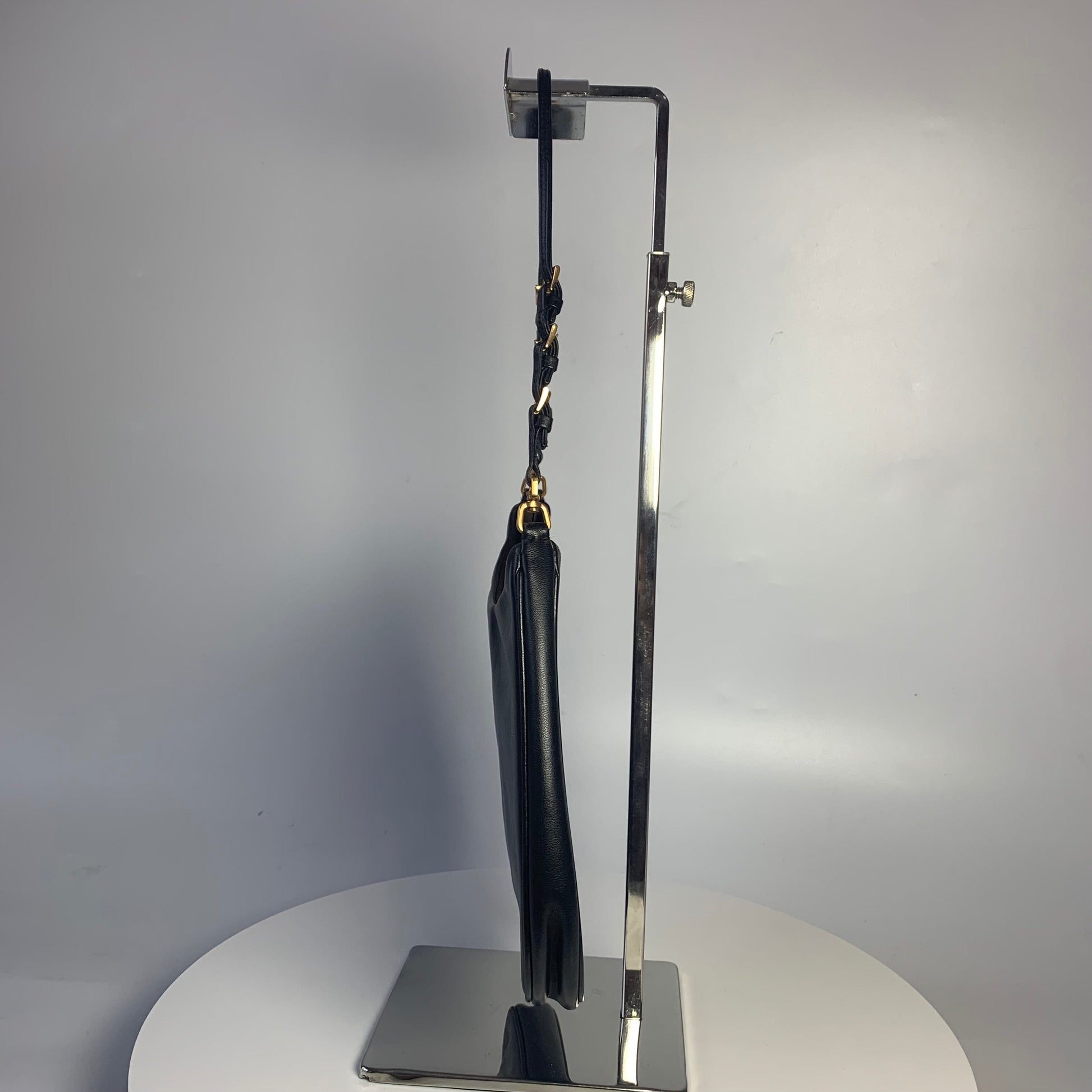 Prada Cleo Black Leather Gold Hardware