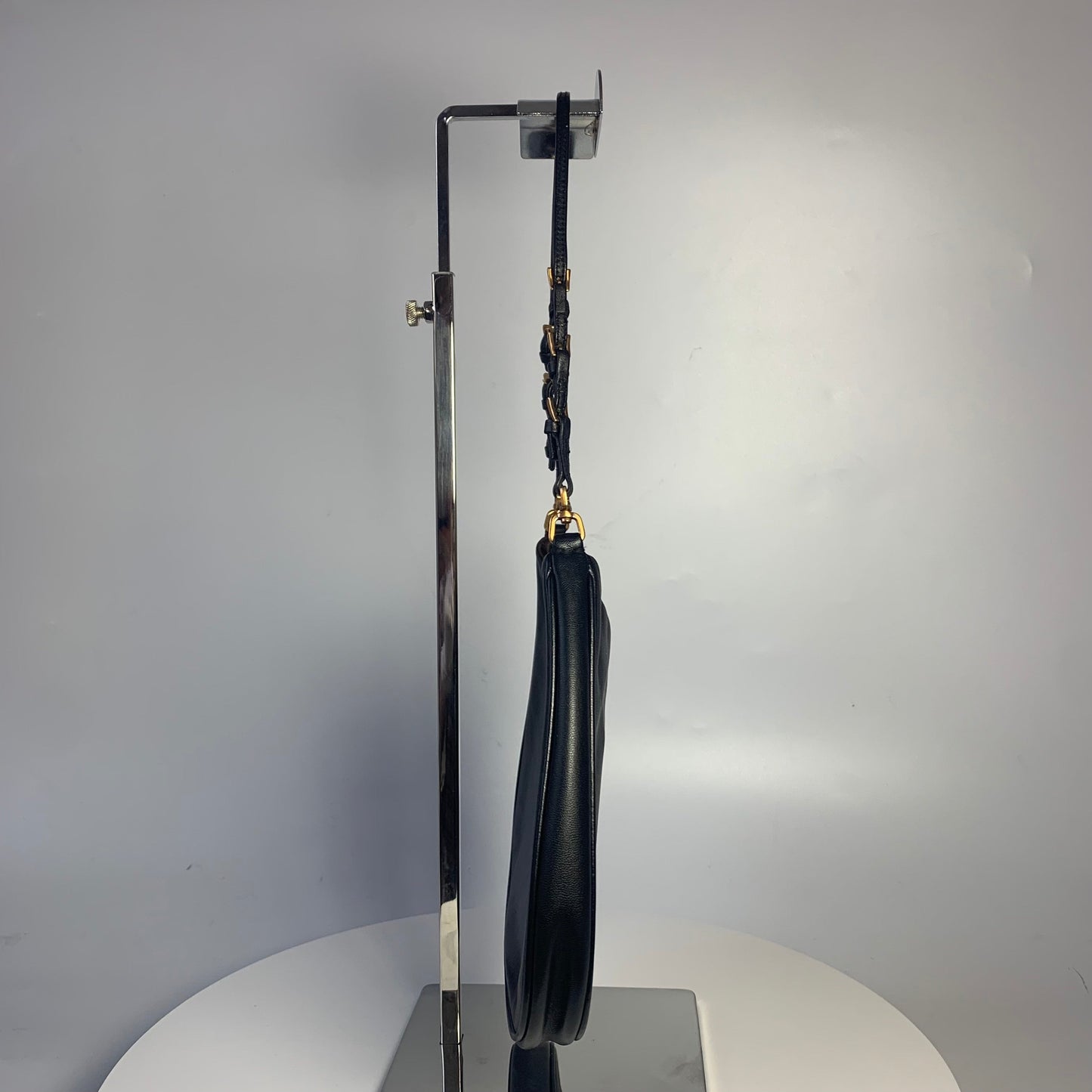 Prada Cleo Black Leather Gold Hardware