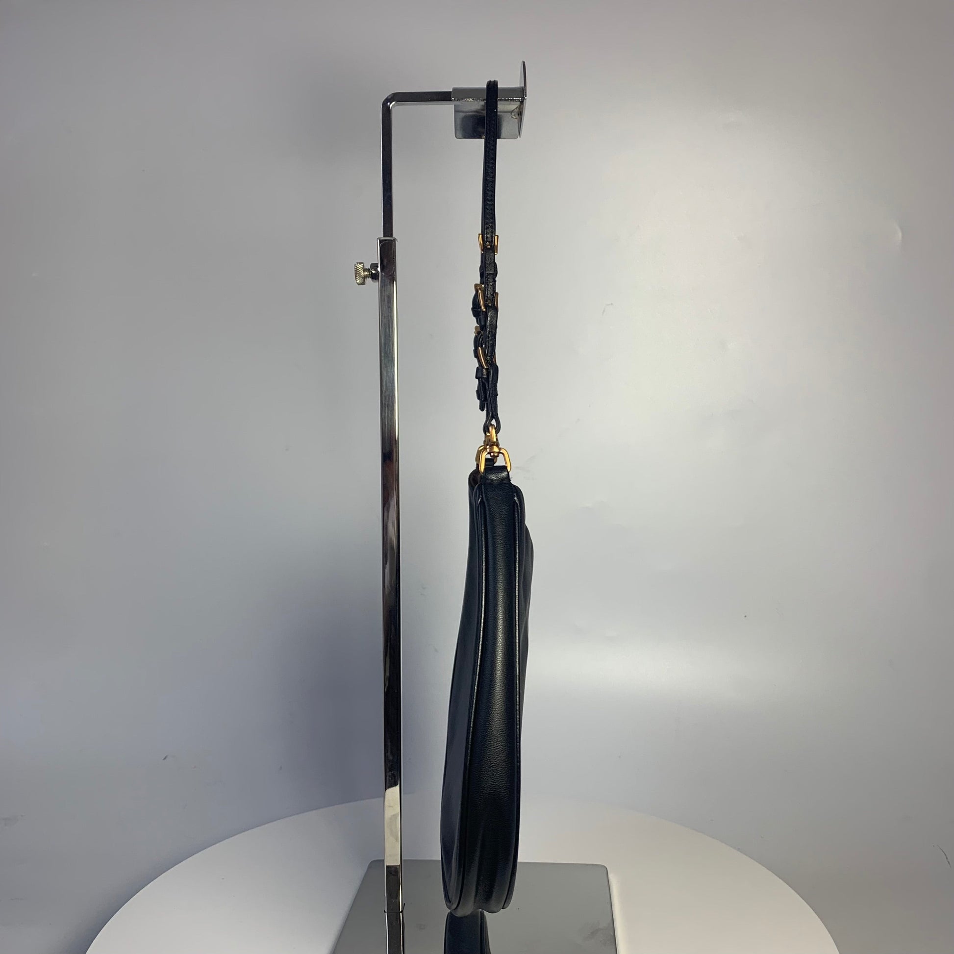 Prada Cleo Black Leather Gold Hardware